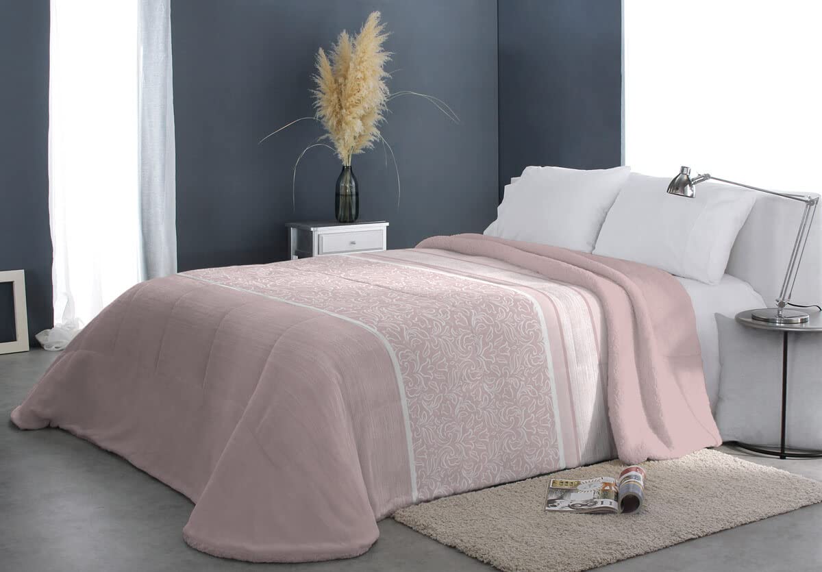 EDREDÓN Sherpa Modelo Shiva con Borreguito DE REIG MARTÍ para Invierno (Rosa, Cama 180 cm.)