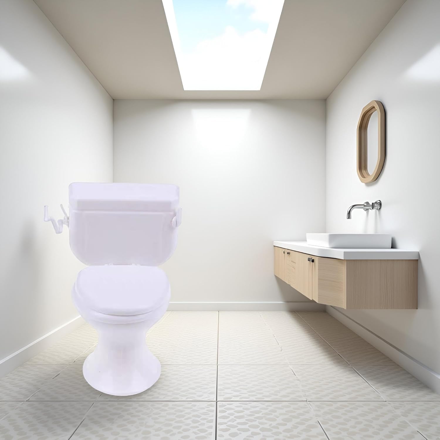 White Dollhouse Furniture Model Bathroom Miniature Toilet for Doll Miniature Bathroom Furniture Dollhouse Accessories - Image 3