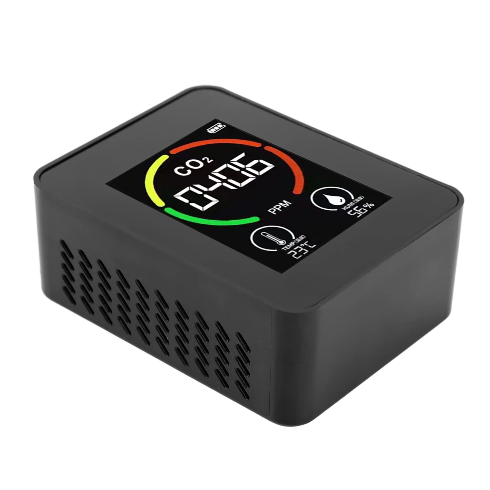 Home CO2 Detector with TVOC Sensor Real Time Monitor and USB Charging Detects CO2 Temp Humidity for Gifts