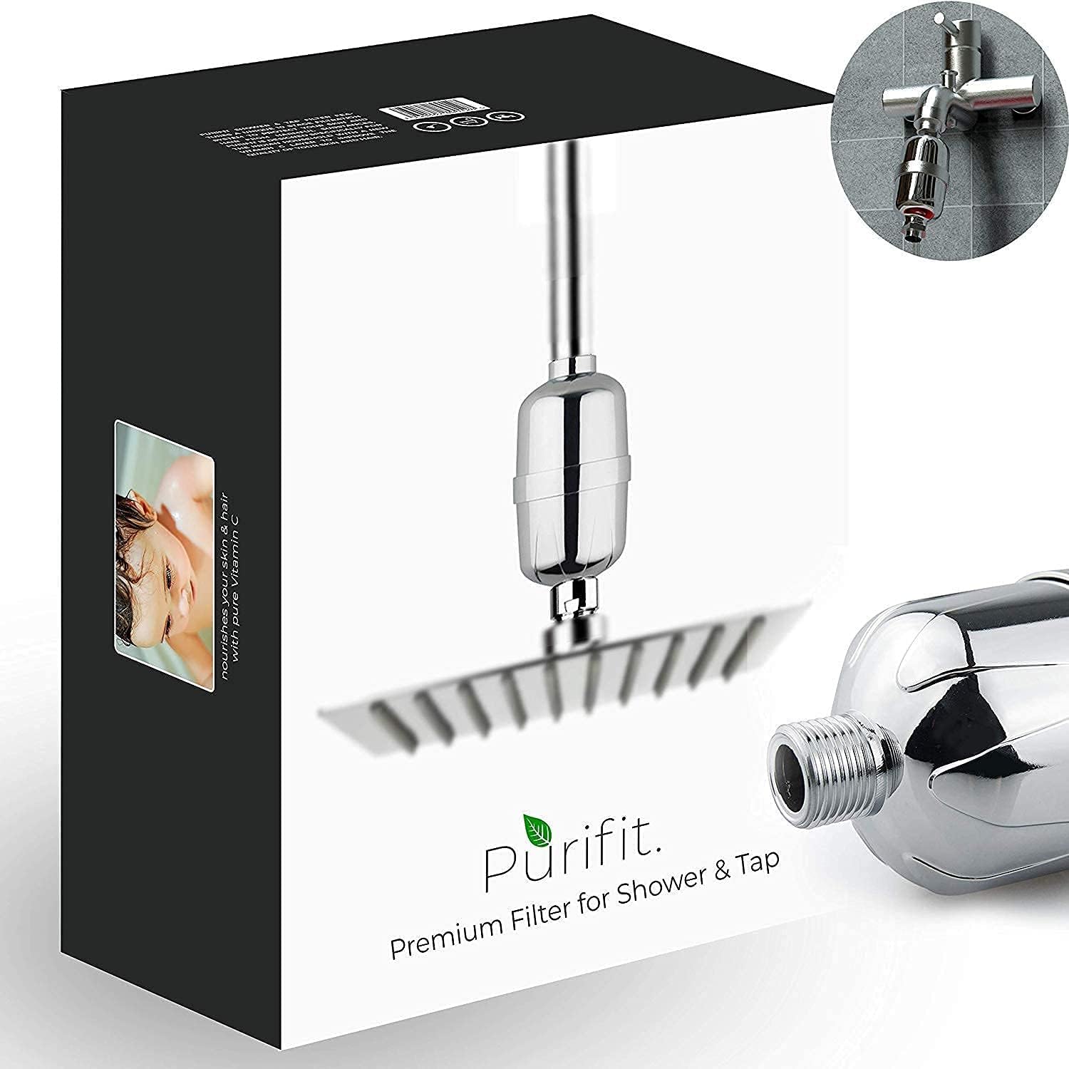 Purifit Abs Chrome Shower&Tap Filters For Hard Water|Removes Chlorine|Reduces Hair Fall(Twin Cartridge Shower&Tap Filter) (B0D331KQHT) Amazon Price History, Amazon Price Tracker