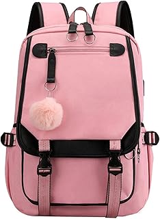 Mochila para niñas adolescentes para estudiantes de secundaria, mochila para exteriores con puerto USB y correa