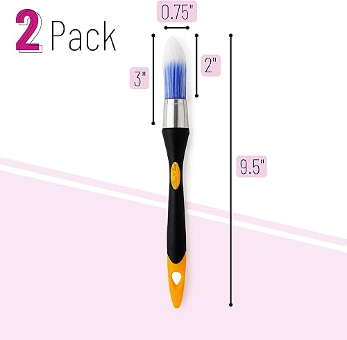 Miniatura 110 de Bates - Brocha de pintura para recortar, 0.75 pulgadas, mango ergonómico antideslizante, cerdas sintéticas, pinceles de corte para pintar, negro