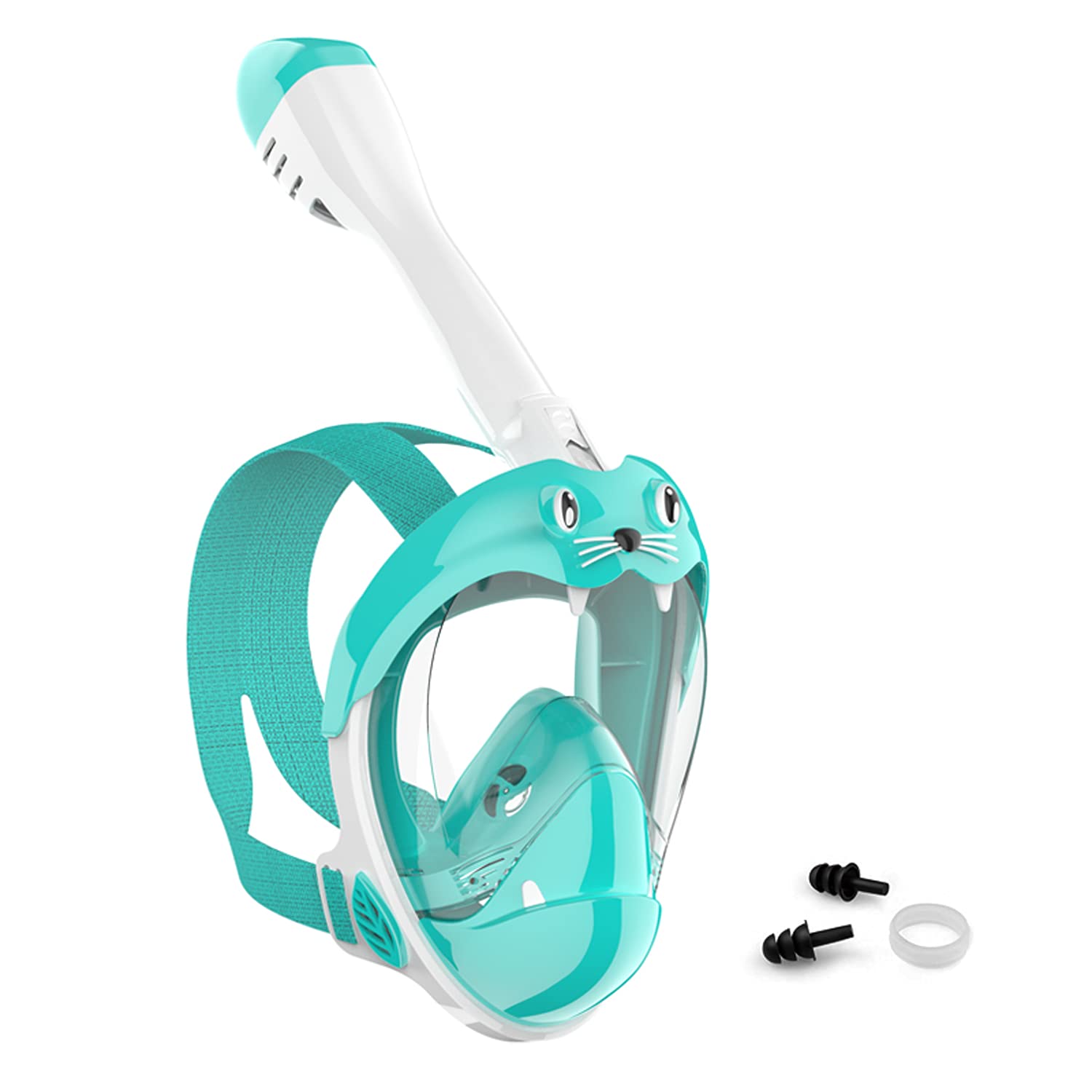 Full Face Snorkel Mask, Diving Mask for Kids and Adults,180° Panoramic View Snorkel Mask with Camera Mount, Safe Breathing, Anti-Leak&Anti-Fog