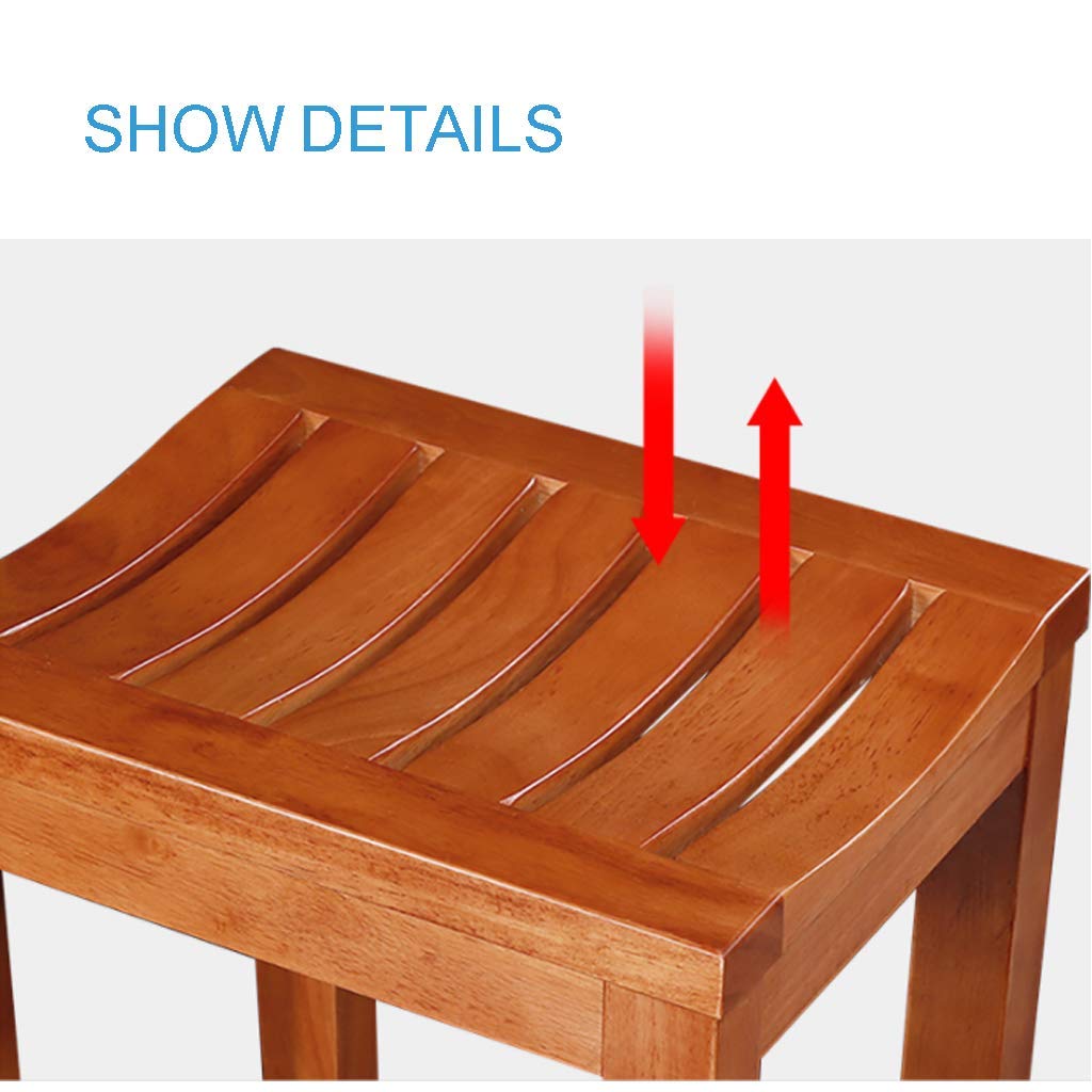Taburetes de baño, Silla de Ducha Impermeable de Madera de Caucho | Ayuda para el baño | Seguridad Antideslizante para bañeras | para discapacitados, Personas Mayores, bariátrica,4