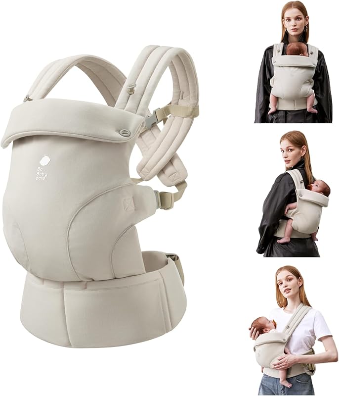 Bc Babycare Baby Carrier Newborn to Toddler, CloudTouch Soft Infant Carrier | Ergonomic Baby Carrier for 7–44 lbs, Adjustable Fit for Dad & Mom (Plus Size Friendly), Enhanced Lumbar Support, Easy to Use
