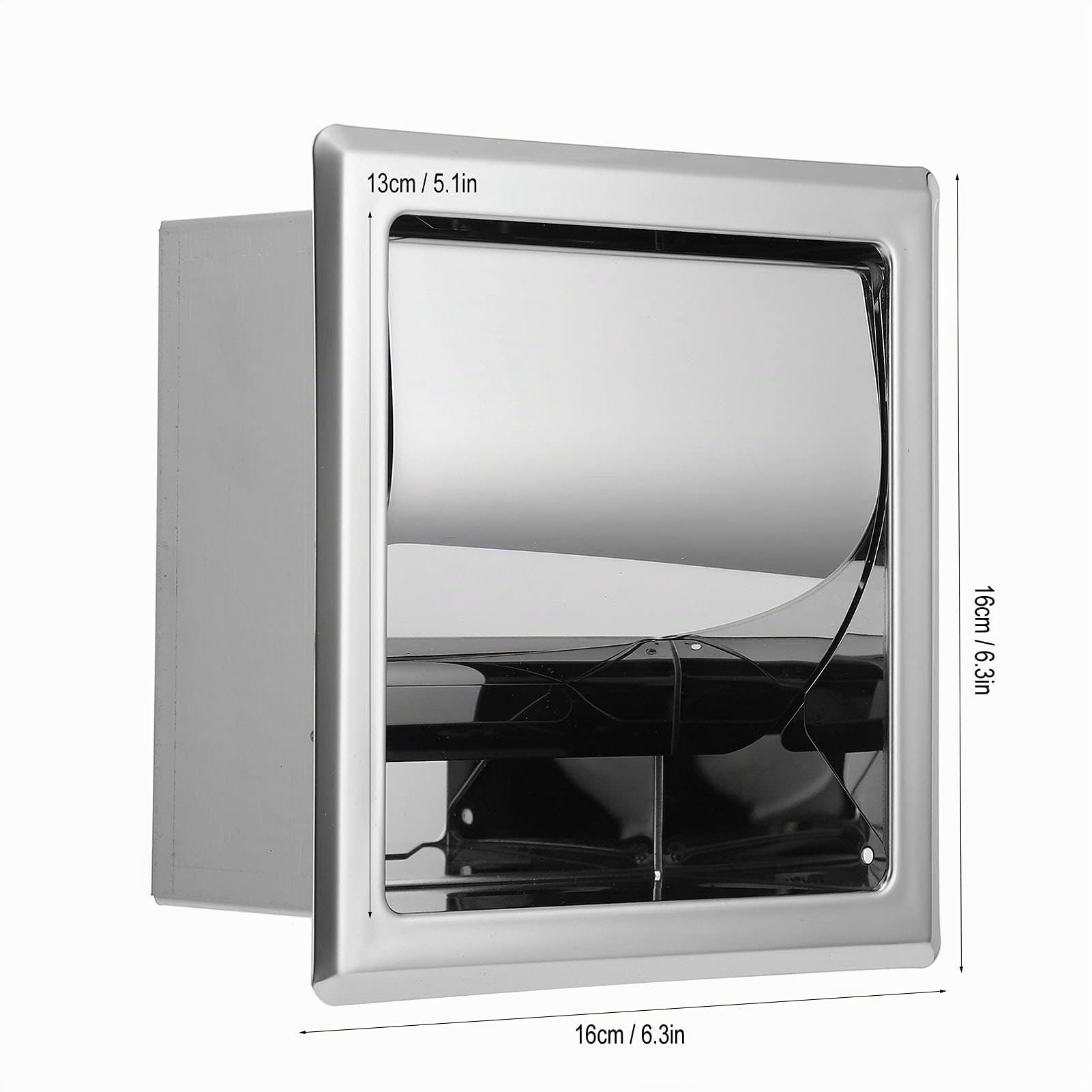 Porta carta igienica in acciaio inox per bagno (Mirror Chrome) impermeabile a parete