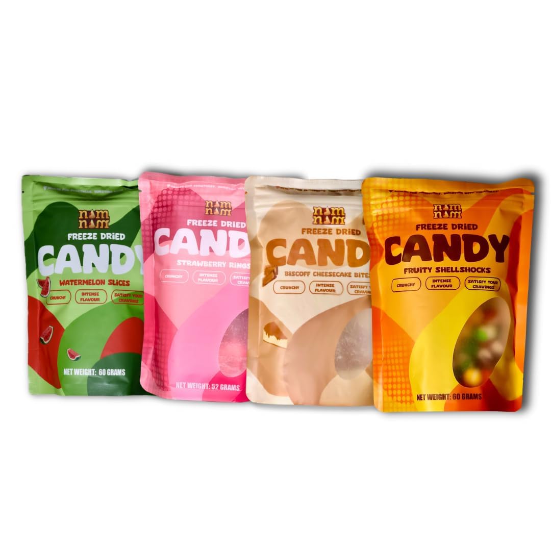See full amazon price history chart for NAM NAM Tropical Treats Pack - Hygienically Packed Freeze-Dried Watermelon Slices, Fruity Shellshocks, Cheesecake Bites, Strawberry Rings | Fun & Fruity Crunch | Perfect Snack Combo for Kids & Adults|Pack of 4| NAM NAM Tropical Treats Pack - Hygienically Packed Freeze-Dried Watermelon Slices, Fruity Shellshocks, Cheesecake Bites, Strawberry Rings | Fun & Fruity Crunch | Perfect Snack Combo for Kids & Adults|Pack of 4| (B0DJ2PYHV6) Amazon Price History, Amazon Price Tracker
