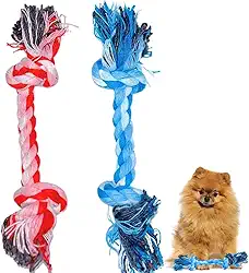 Corda Para Cachorro Pet Brinquedo Mordedor Para Filhotes E Porte Pequeno Resistente Interativo Tamanho P Cores Sortidas Cabo De Guerra Com Puxador Trançada Com Dois Nós Resistente Para Cães