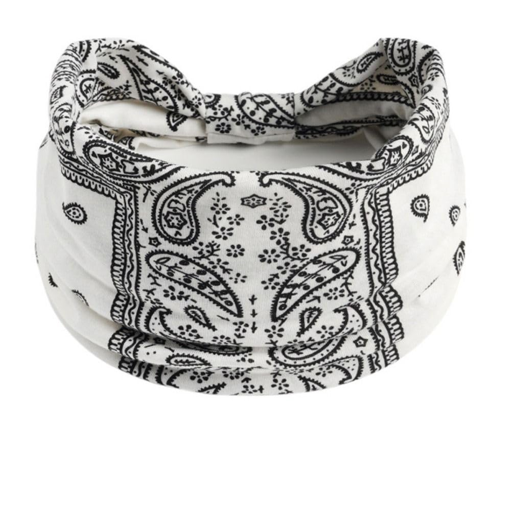 Wide Boho Headbands Turban Elastic Hairbands Nonslip Floral Bandana Workout Yoga Hair Scarfs Running Sweatband for Women