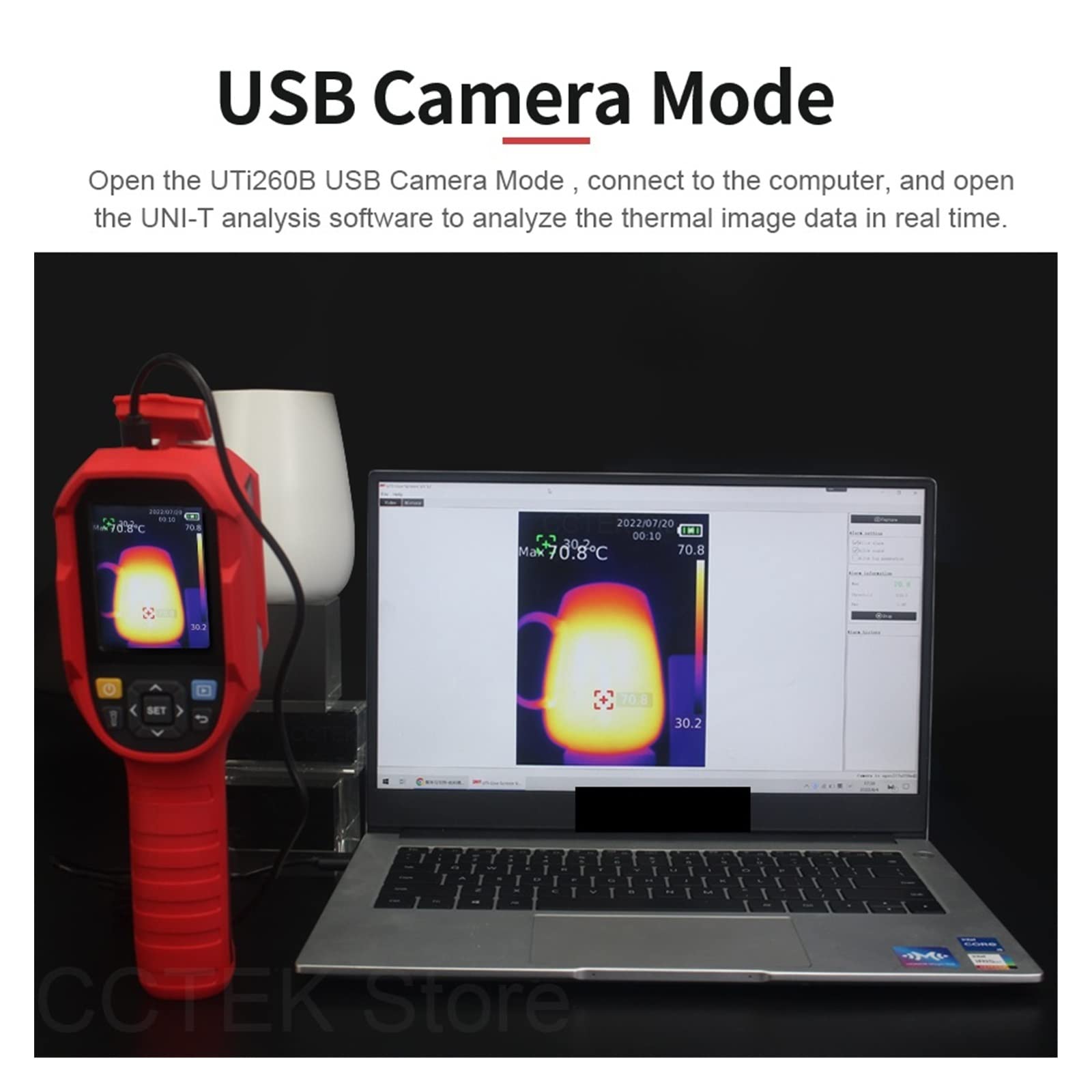 Wärmebildkamera Infrarot-Wärmebildkamera 256 x 192 Wärmebild Thermografie Professionelle Bildgebung BAU Zuhause (Color : 260BMacroLens2, Size : 0)