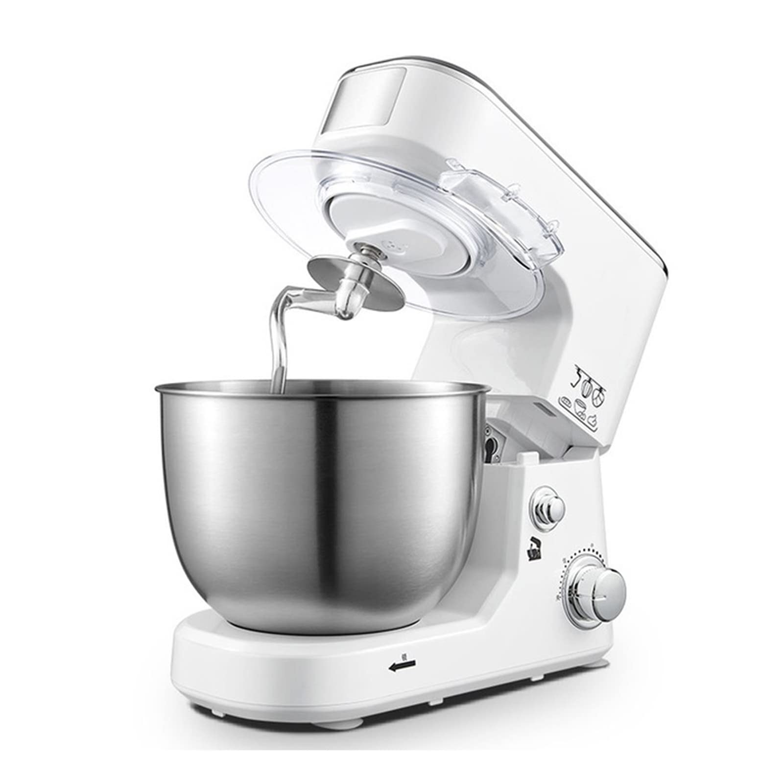 Blender Stojący 600W Z Miską Miksującą 4L Blender elektryczny Do Pieczenia Ciasto W Kuchni Wybór Różne Biegów (Color : White)