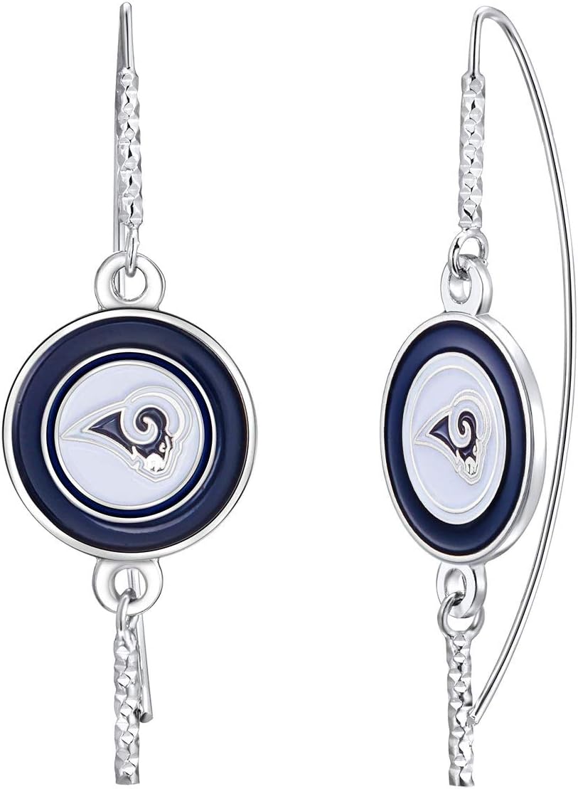 Pro Specialties Group NFL Denver Broncos Fish Hook Earrings, Silver, 9/16 x 2 : Sports & Outdoors