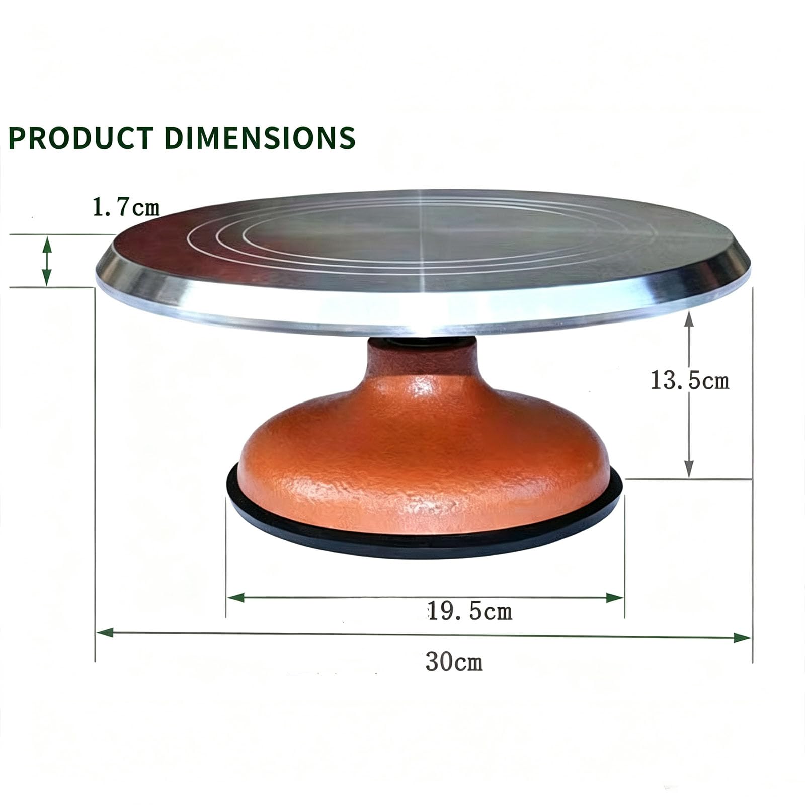 Piatto Girevole Elettrico Per Torte Da 30 Cm, Supporto Girevole Automatico Per Decorare Torte Con Base Appesantita, Funzionamento Silenzioso, Rotazione Stabile Per La Preparazione Di Dolci In