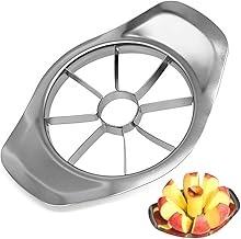 Apple Slicer, Thickened Apple Corer Cutter 8-Blade Sharp Full Stainless Steel Apple Fruit Corer and Divider, Large, Suitable for Apples Up to 4 Inches