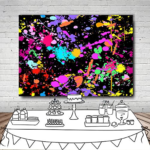 Fondo para fiesta 7x5 pies con diseño graffiti a color miniatura 6
