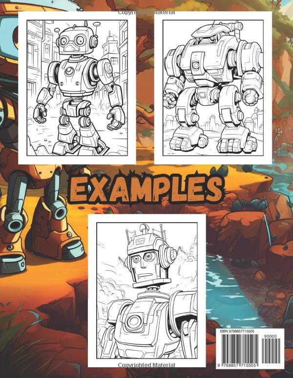 Miniatura 2 de Robots Kids Coloring Book Age 5+ also for Adults and teens, 40 amazing pages, high quality, very detailed and more.