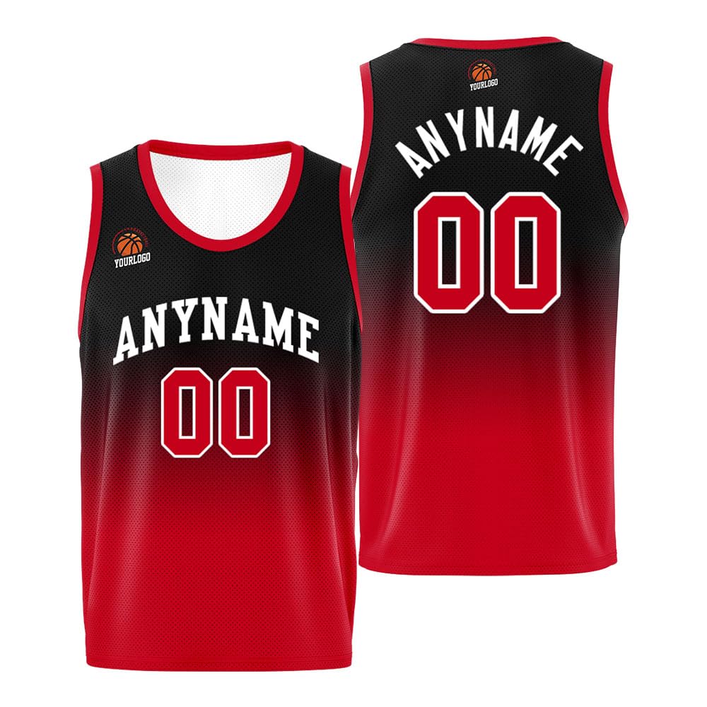 Custom Basketball Jersey Personalized Basketball Gradient Shirts for Men Women Kids Stitched Add Any Name Number and Logo