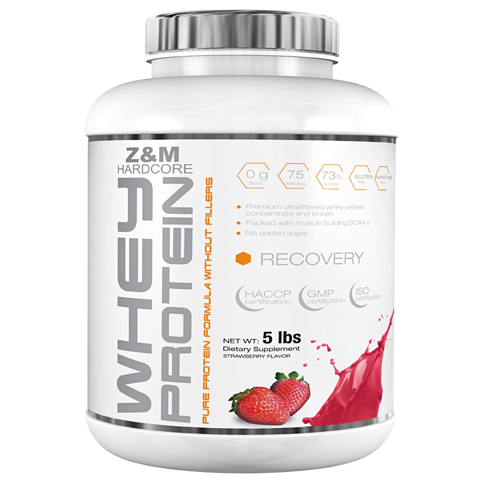 Z&M Hardcore Whey Strawberry (5lbs)