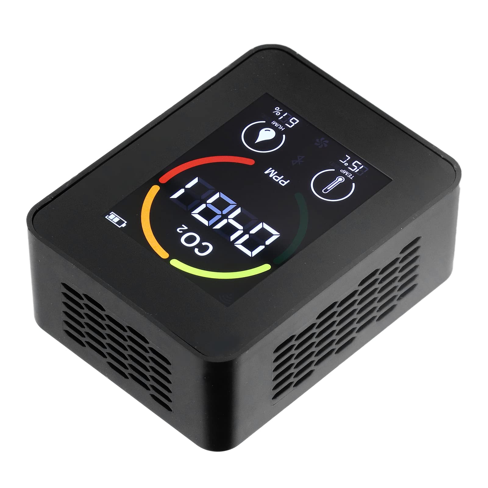 Détecteur de CO2, Capteur de CO2 400~5000PPM avec étalonnage Automatique, Capteur d'humidité de la Température avec Affichage Numérique (Noir)