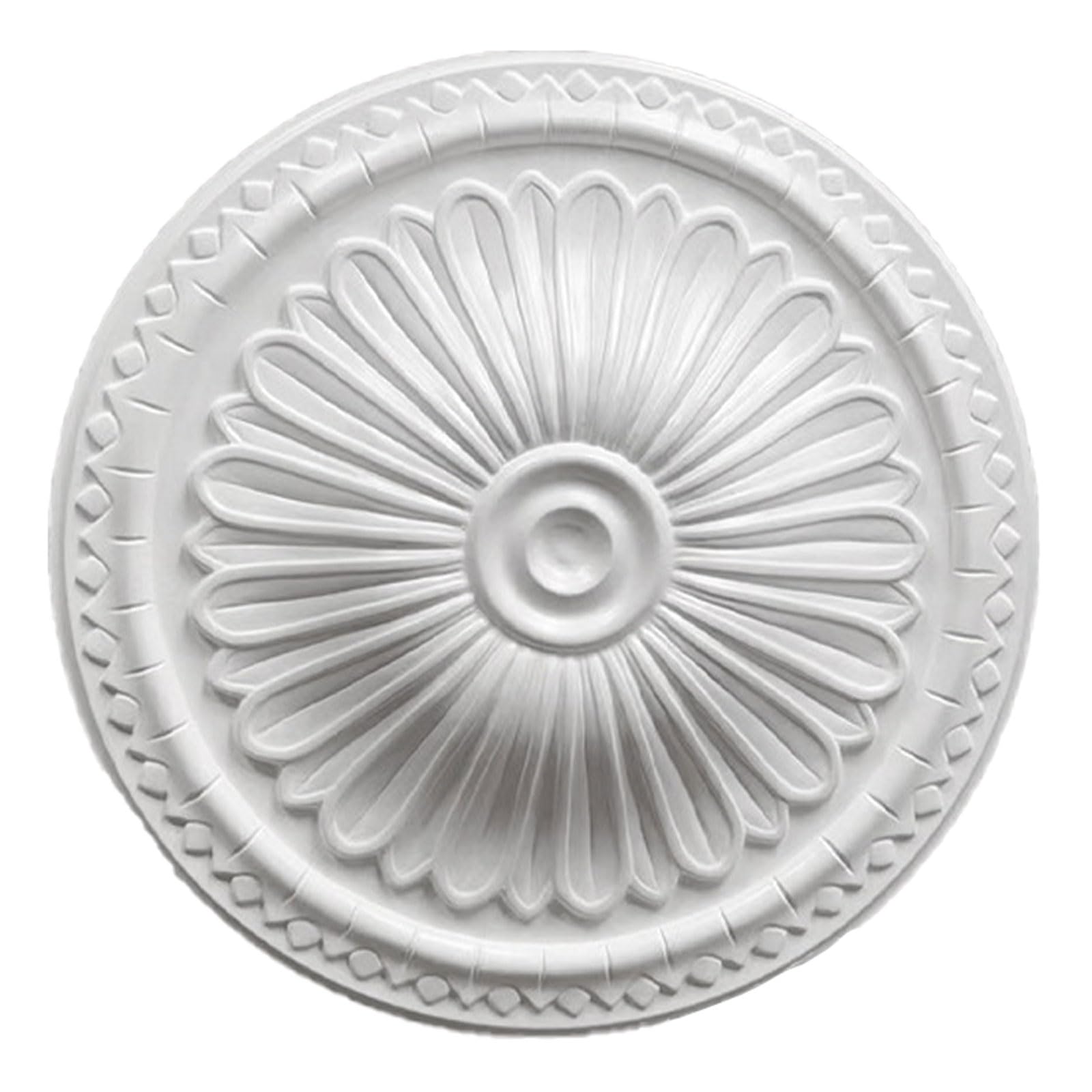 Foelanne White K Ceiling Medallion White Lightweight Pu No Drilling Multiple Sizes(,38Cm)