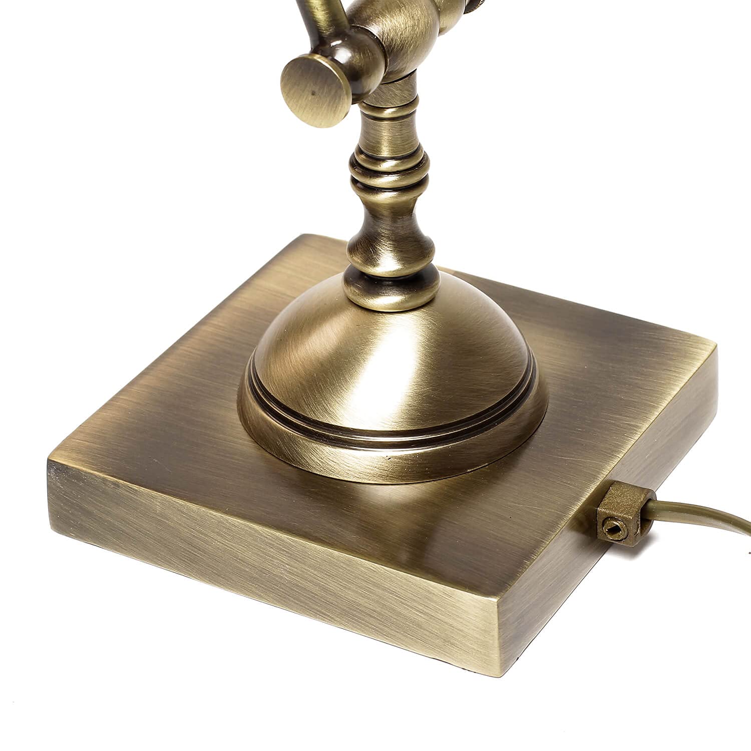 Licht-Erlebnisse Bankerleuchte Echt-Messing in Bronze glänzend Büro Arbeitszimmer H:26 cm E14 Handarbeit Vintage schwenkbare Tischlampe Wohnzimmer