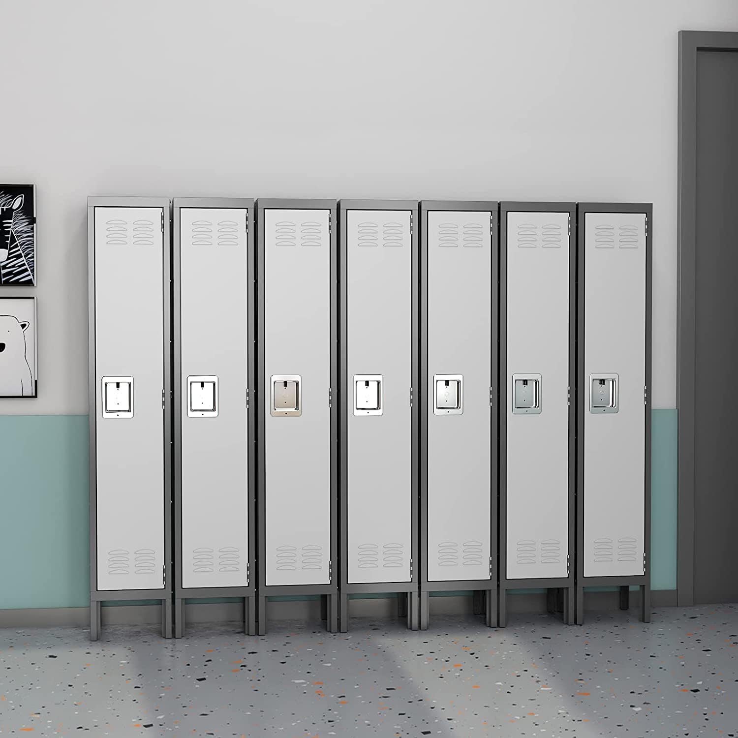 Sightlife Armadietto in Acciaio Armadio in Metallo Armadietto Multiuso Armadio armadietti per spogliatoio armadietto Metallo schedario da Ufficio per Garage Studio 168x31x31cm(1 porta)