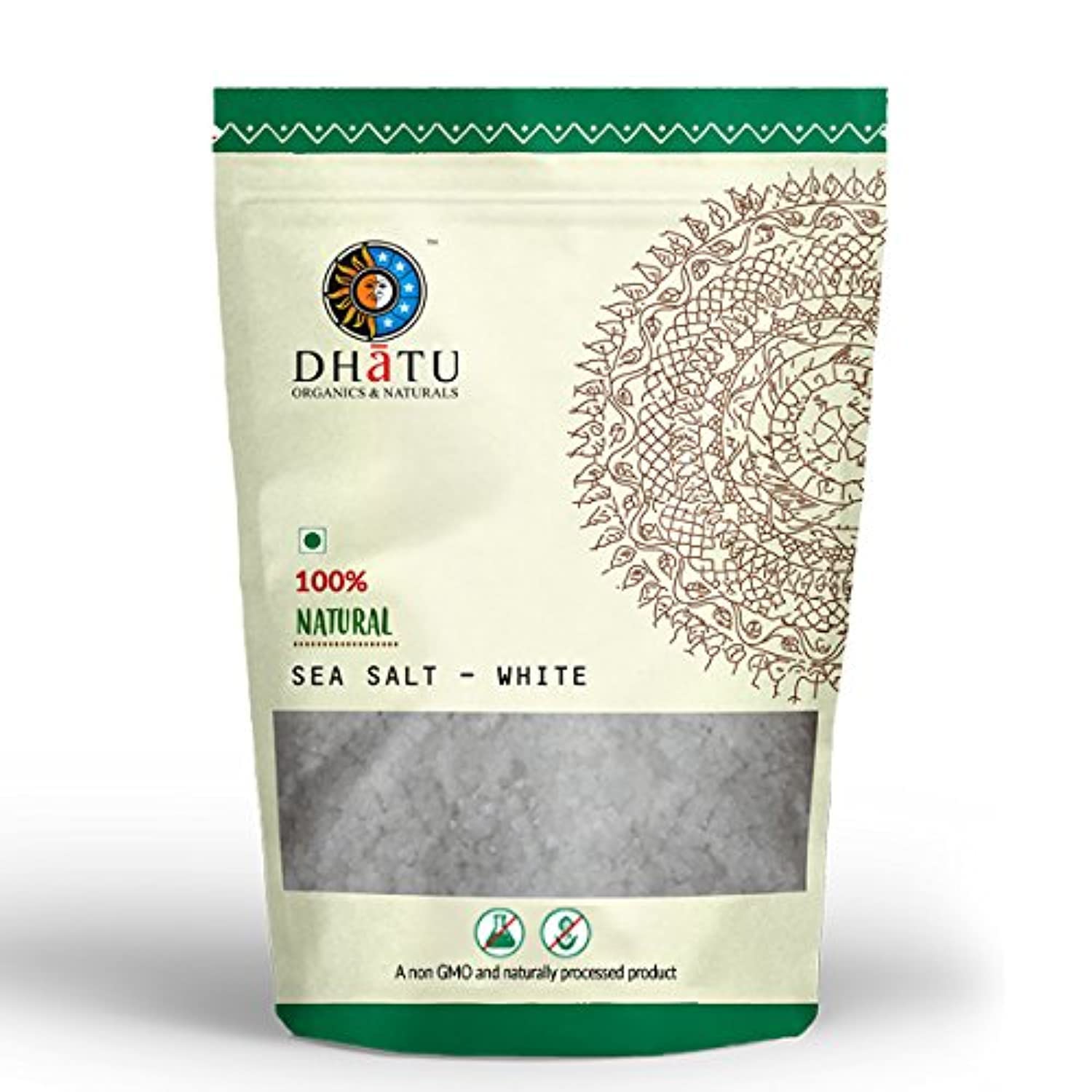 Dhatu Sea Salt 500g 100% Natural White Sea Salt Great for Cooking, Baking, Pickling, Finishing and More, Pantry-Friendly, Gluten-Free