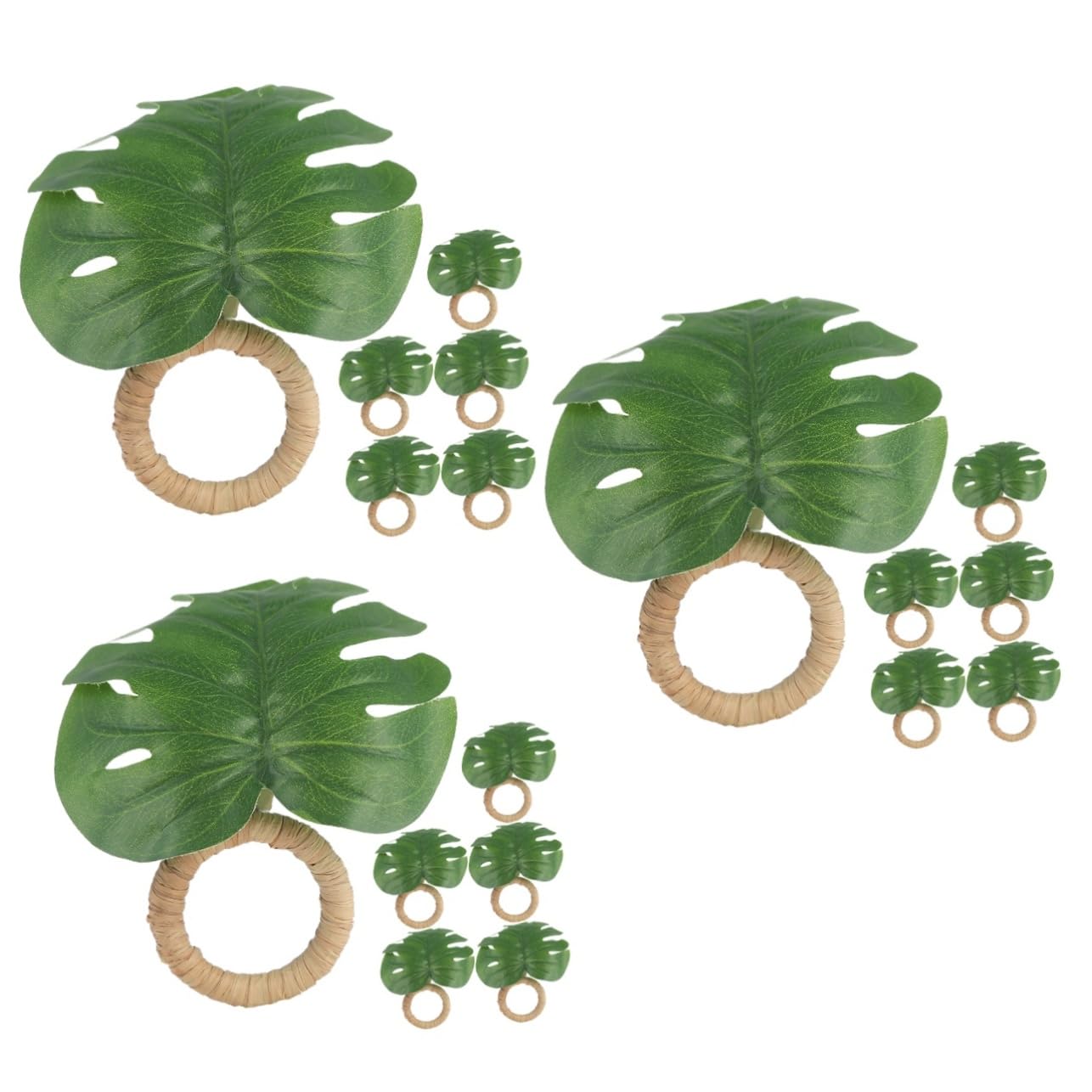 2 Set Portatovagliolo Vegetazione Portatovaglioli Per Tavoli Fiesta Arredamento Con Naturale Lascia Portatovaglioli Fibbia Del Tovagliolo Del Tavolo Da Pranzo Cannuccia 6 Pezzi*2