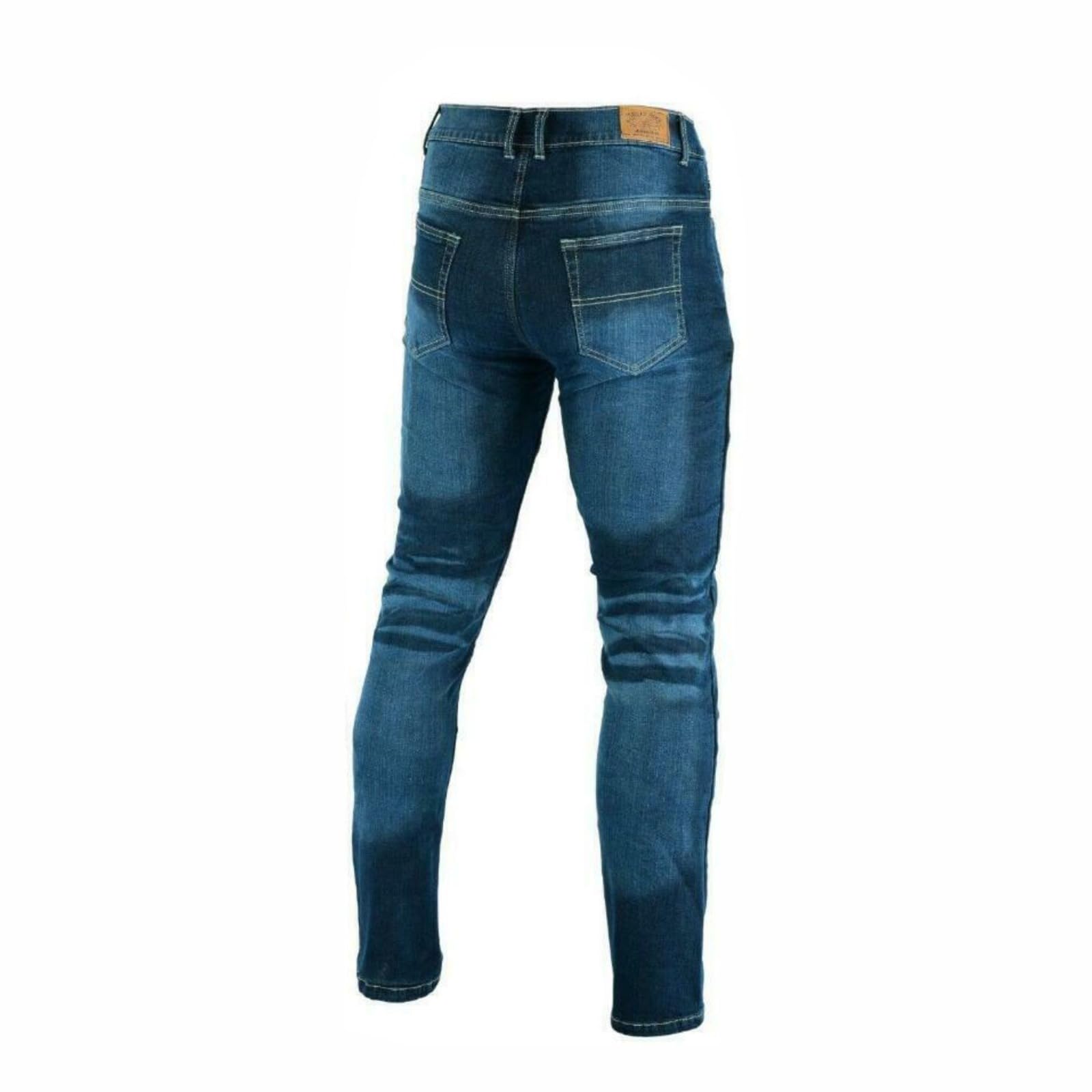 Bikers Gear Blue Stetch Jeans - Jean de Moto pour Homme avec Doublure en Kevlar et Protection CE Amovible Bleu délavé - Droit - Homme