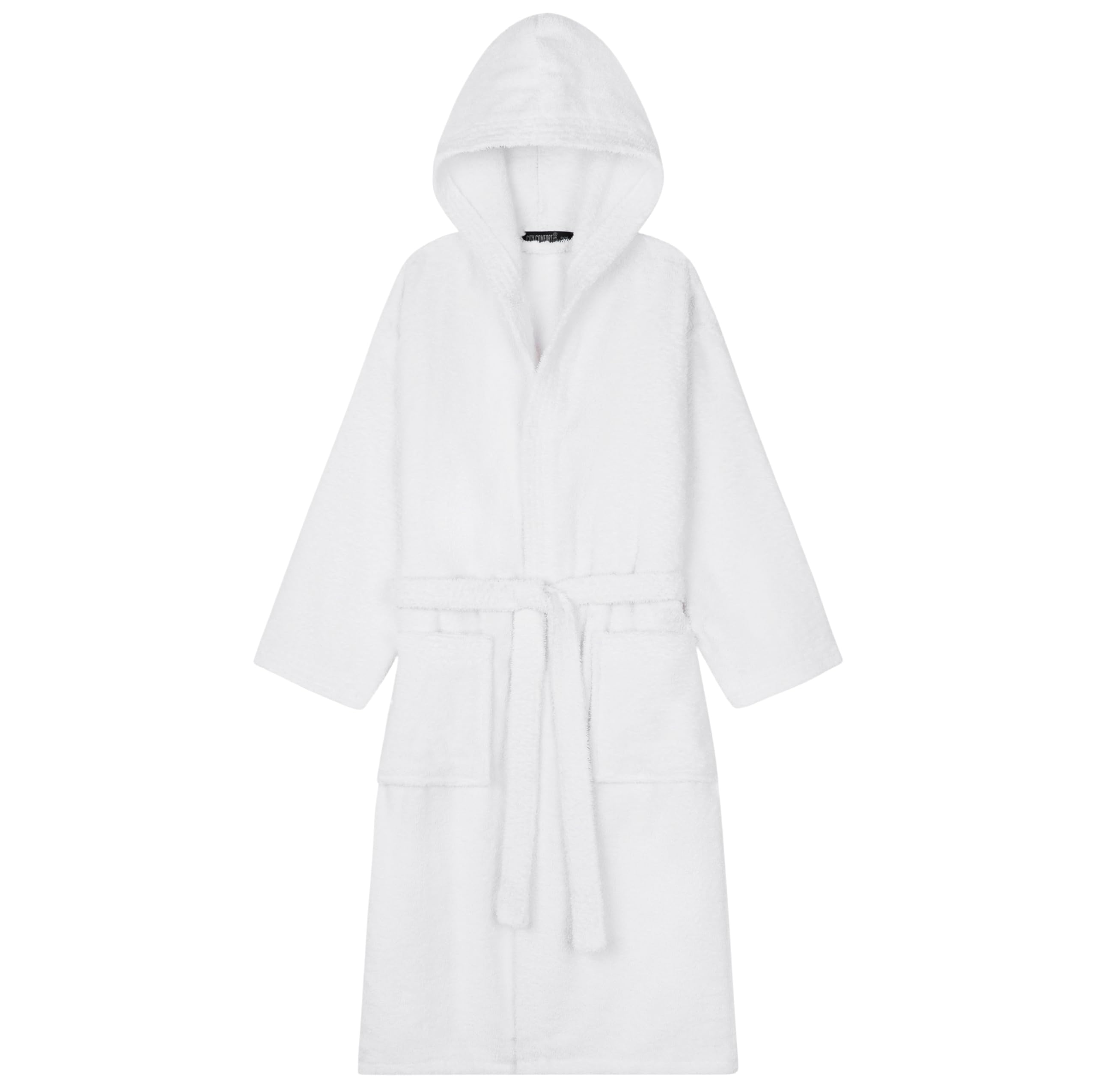 CityComfortHooded Bath Robes for Women - Absorbent Cotton Terry Towelling Bathrobe S-XL Comfy Dressing Gown with Hood Shower Bath Spa Gym