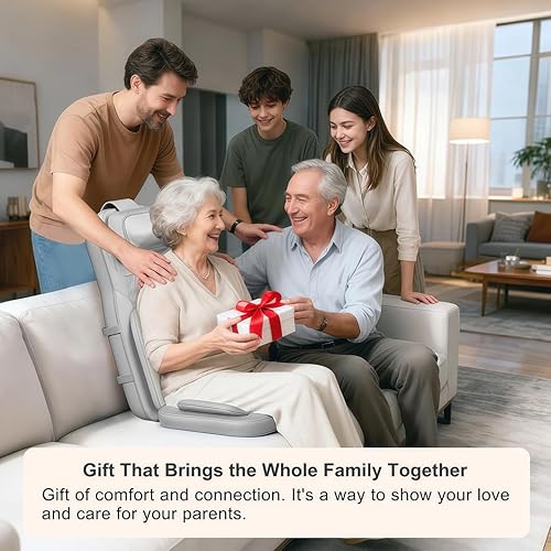 Miniatura 8 de Rainwolf Shiatsu - Cojín de masaje de cuello y espalda con calor, masajeador de espalda completa 4D para aliviar el estrés, intensidad y altura