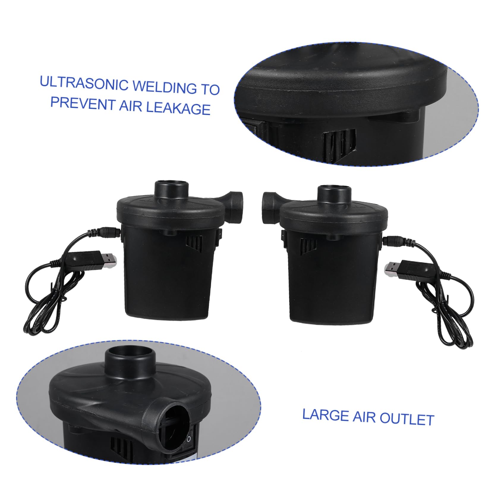 Cabilock USB Pompe À Air Pompe Électrique Pompe De Remplissage Rapide Électrique Pompe Gonflable Portable Pompe Portable Pompe À Air Gonflable Matelas Pompe Jouet Pompe À Essence Double
