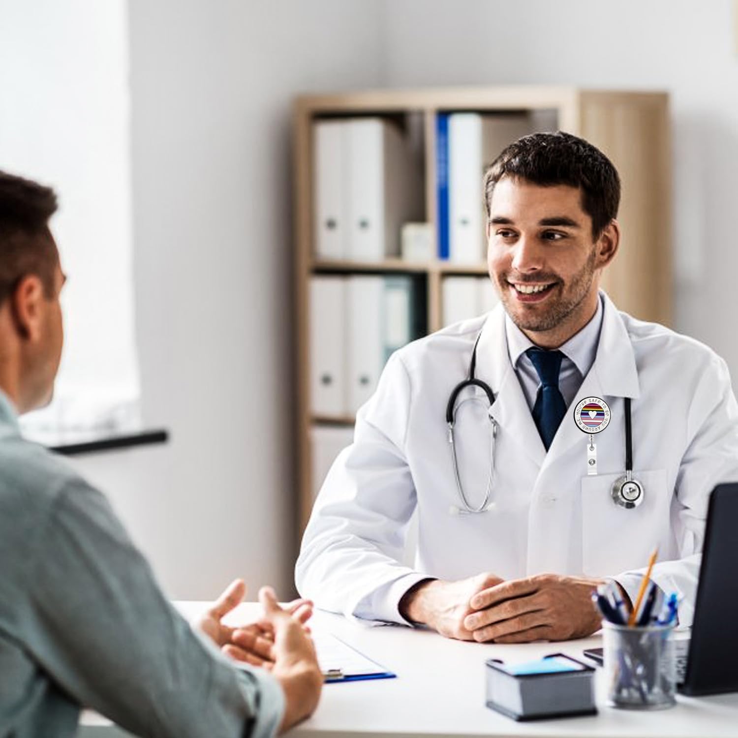 LGBTQ Badge Reel,Rainbow Heart Acrylic Badge for ID Card Badge,Telescoping Retractable Badge Holder Alligator Clip Accessories for Nurse,Medical Worker,Nursing Student,Teacher - Image 7