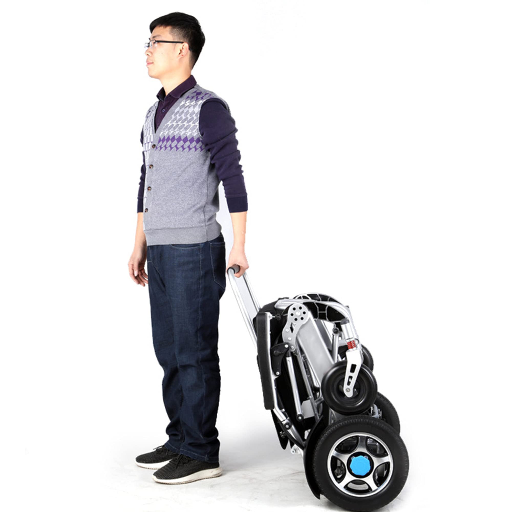 Sedia a rotelle elettrica Pieghevole Leggera - Sedia a rotelle elettrica con manipolazione Intelligente con Batteria a Lungo Raggio per Persone anziane disabili