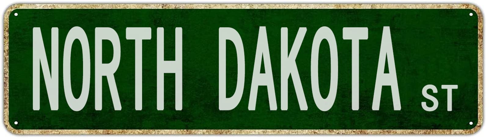 North Dakota Street Retro Tin Signs Aluminum Metal Sign Gift for Home Kitchen Outdoor Garden Yard Wall Barn Decor 4x16 Inch