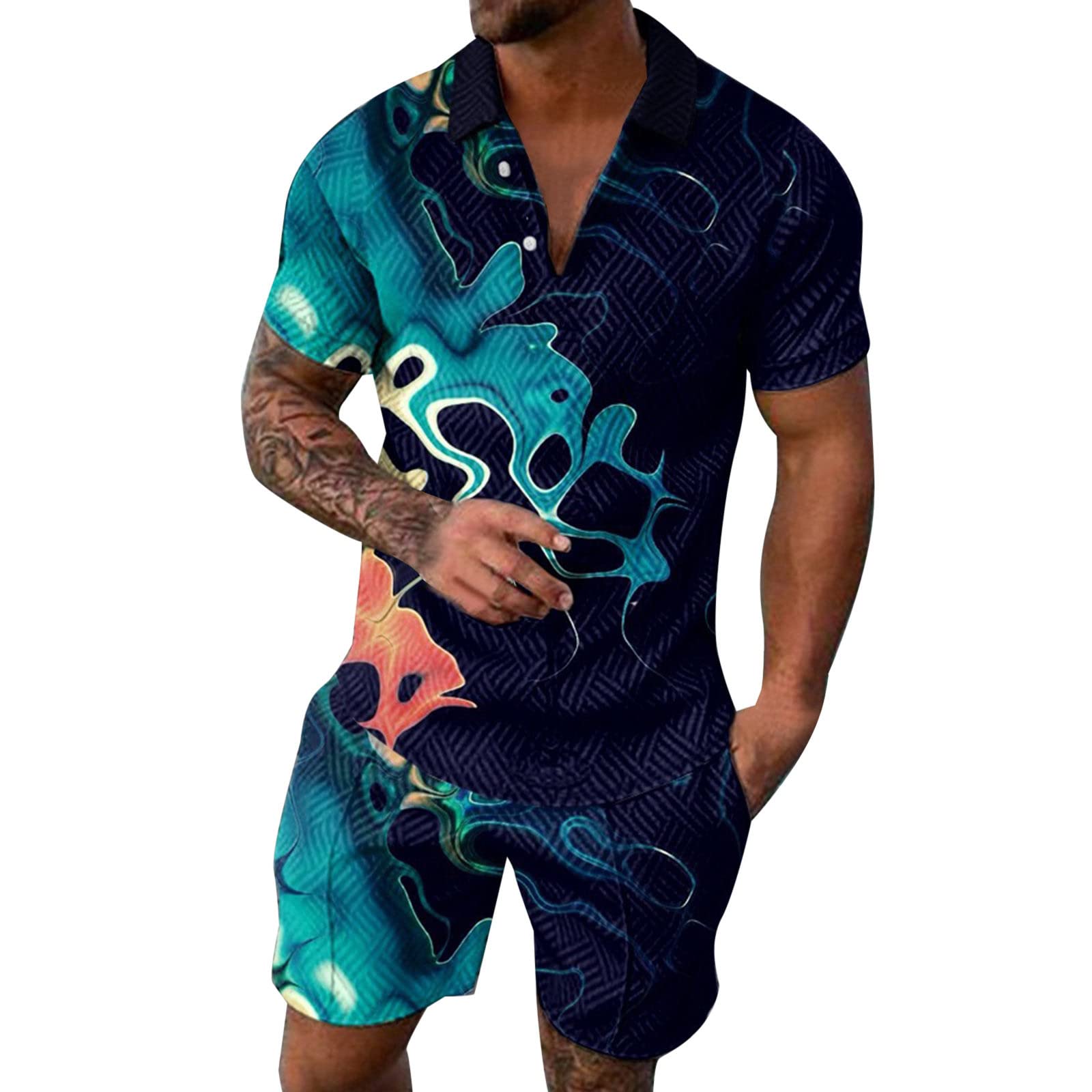 Ensemble d'été décontracté homme pour éviter la chaleur avec style zippé - 5