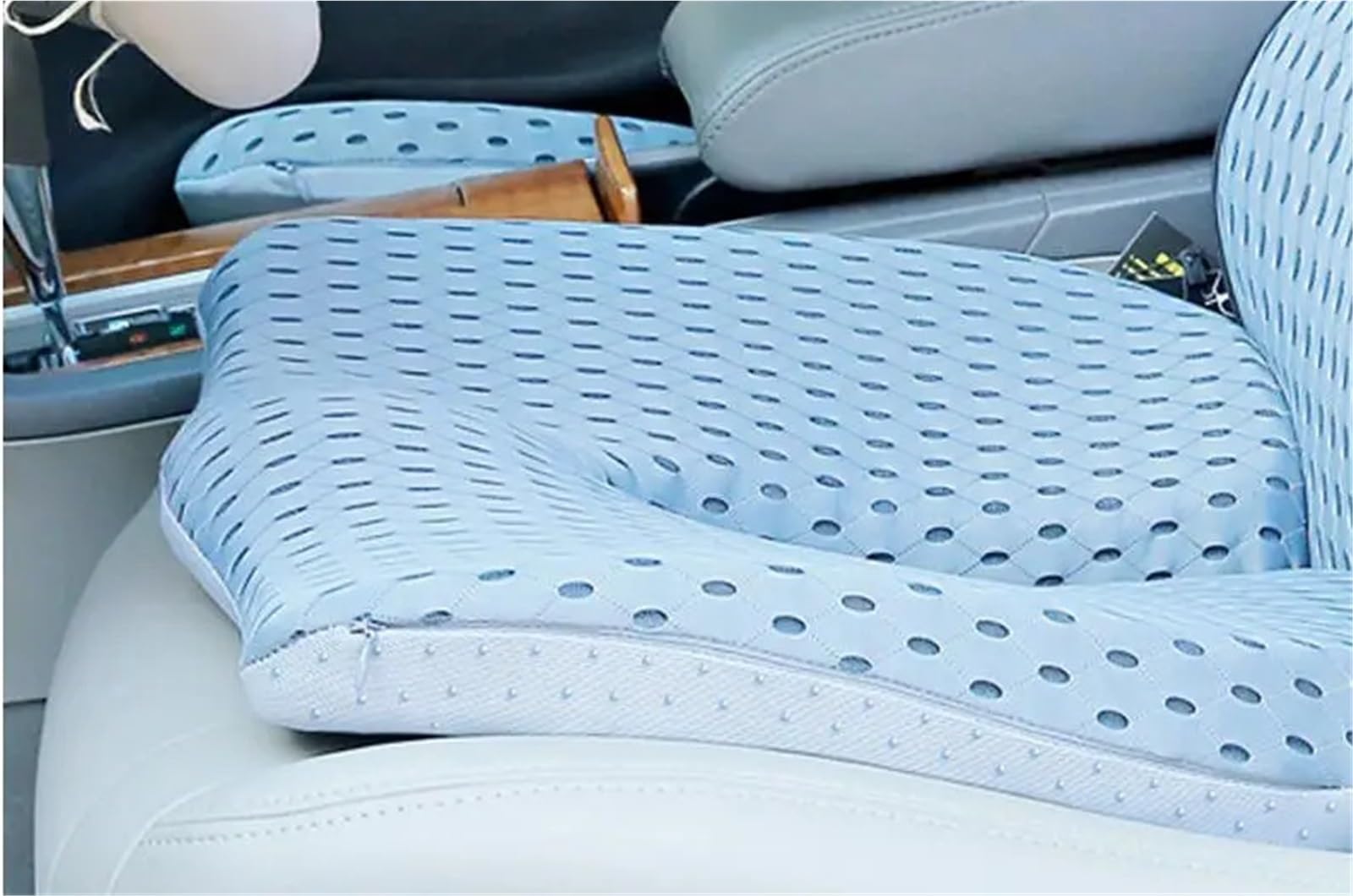 Cuscino del sedile in memory foam traspirante for supporto for sedia a rotelle for da ufficio ortopedica for coccige Cuscino per Sedile Auto(Grey)