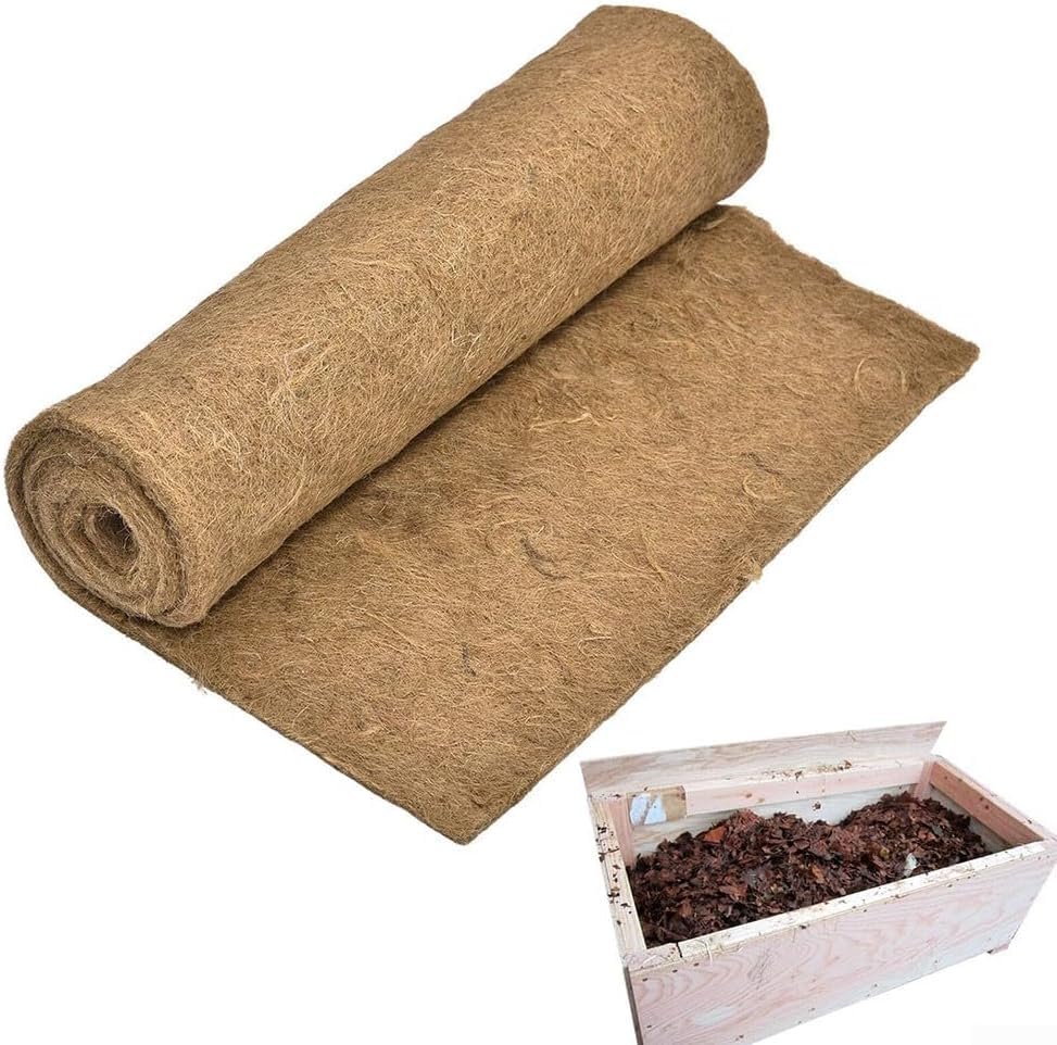 Worm Blanket for Compost Bin, Natural Bio-degradable Jute Fibre Mat, Maintains Moisture & Warmth for Worm Farms, Gardening, and Organic Composting, 60x60cm (23.62x23.62in) Garden Control Blanket