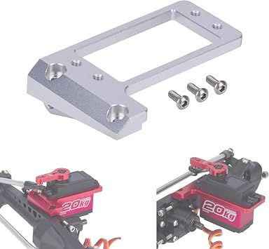 Capra Servo Mount 1/10, Aluminum Front Axle BAT F9 Servo Mount, Low Center of Gravity Capra Servo Mount for 1/10 RC Crawler Car VP Capra F9 DIY LCG Capra Upgrades Silver