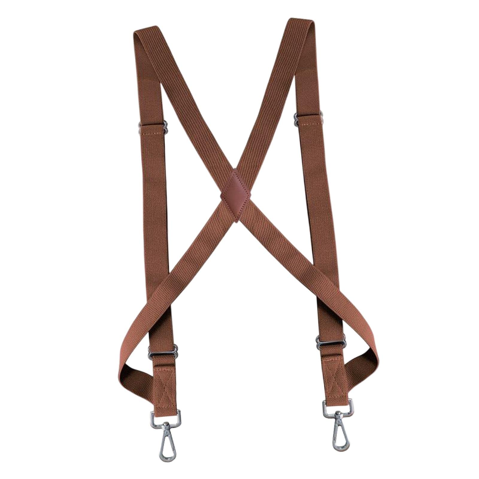 nivaa Mens Womens Suspender X Shaped Elastic Straps Hook Suspenders Adjustable Brown-picture-47