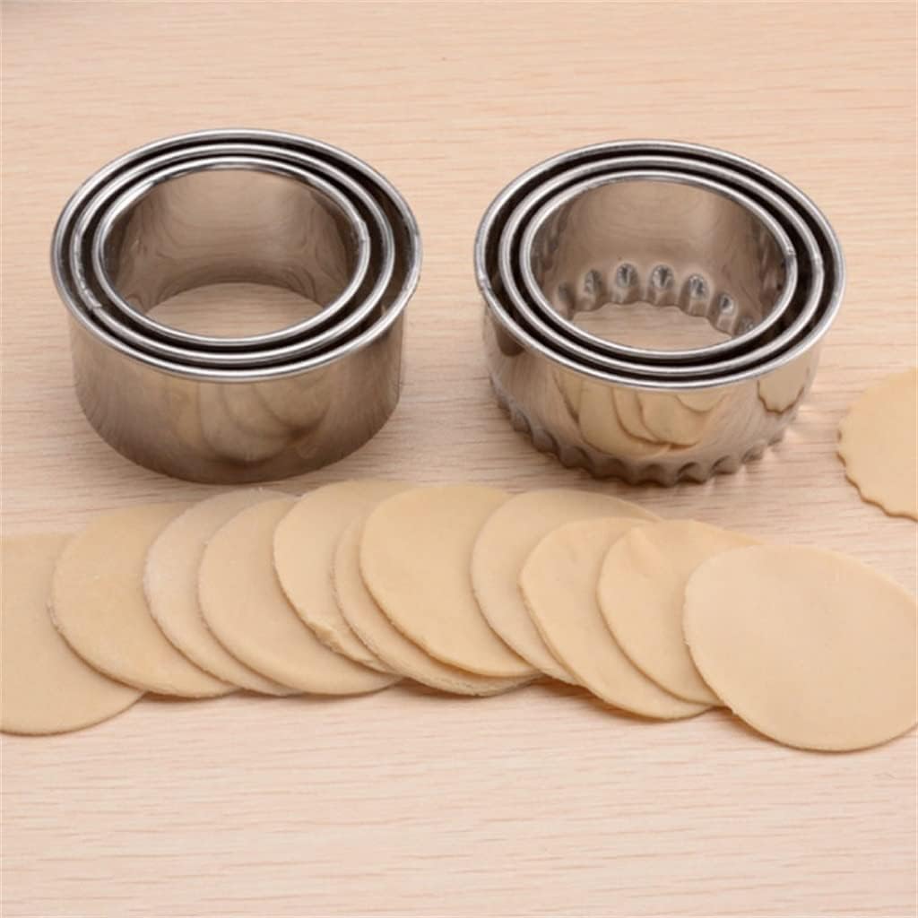 Round/Flower Shaped Dough Cutting Tool Kitchen Gadgets Stainless Steel Dumplings Cutter Portable