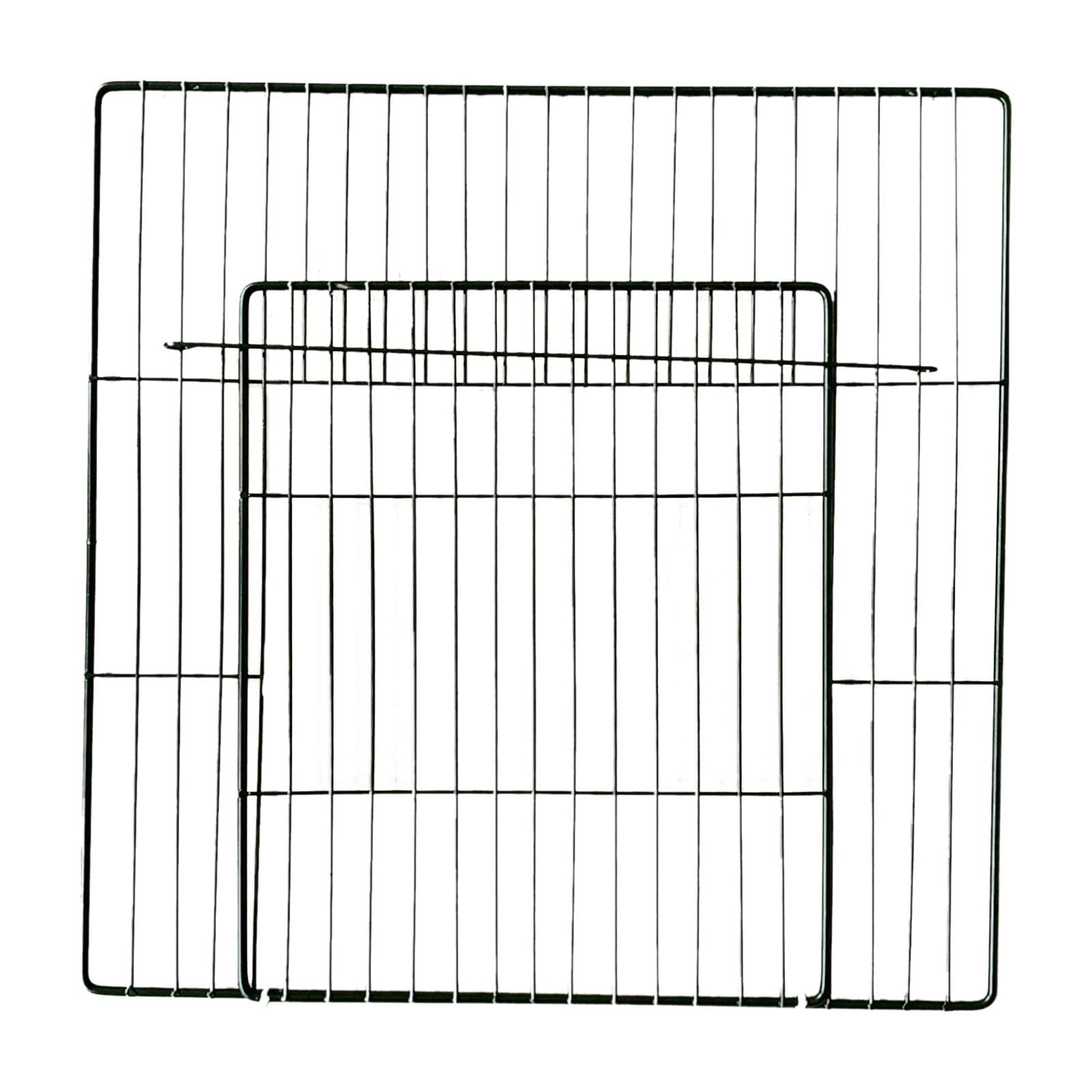 MagiDeal Porte de Parc Portable pour Animaux de Compagnie, Fournitures de Panneaux métalliques en Fer pour Cage de Bricolage, clôture Extensible, Grille Noire Dense