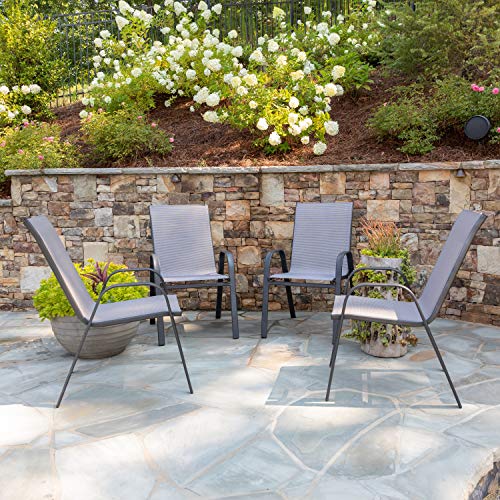 EMMA + OLIVER Flex Patio Stack Chair