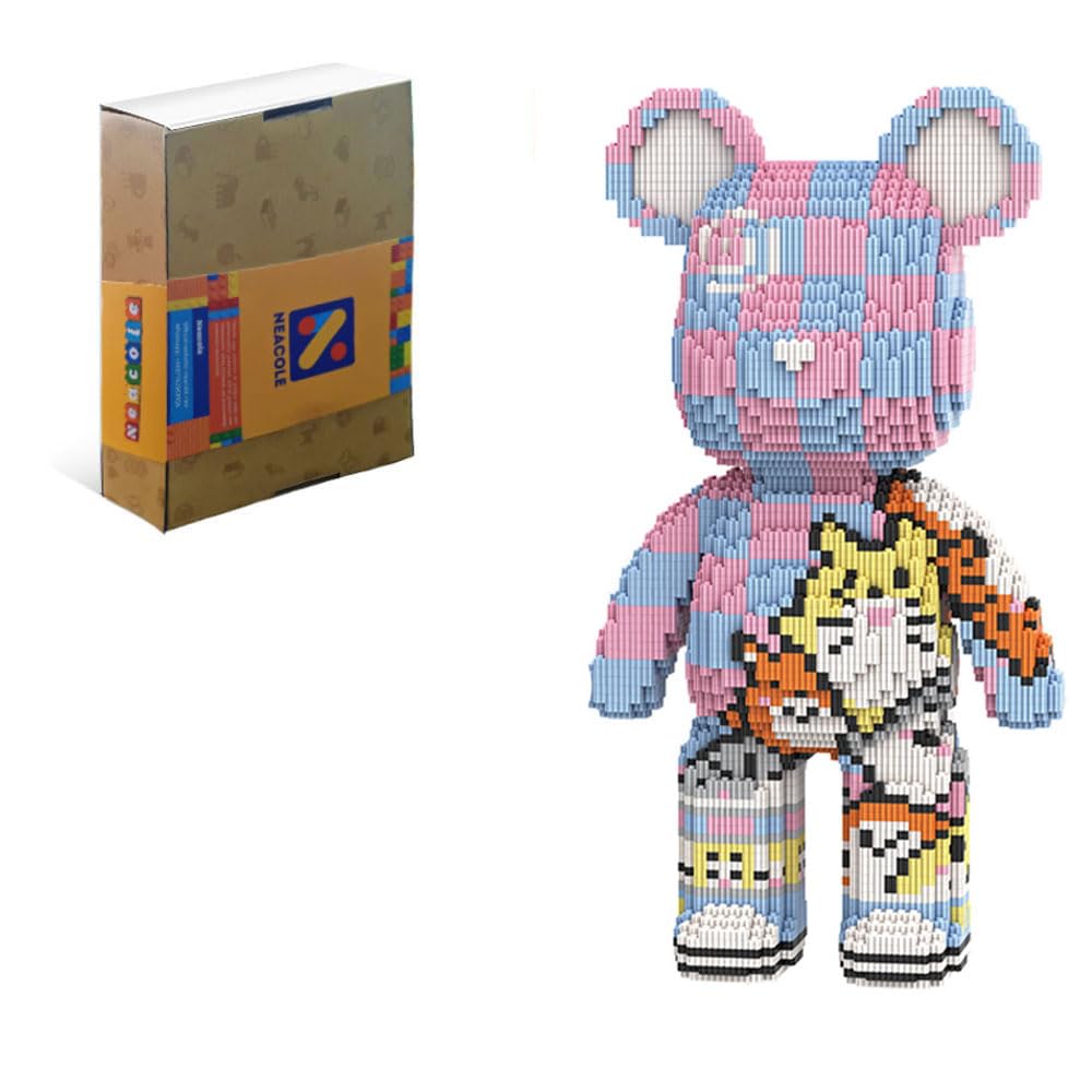 Neacole Bear Building Blocks (7220PCS) 43/46CM Bear Building Bricks, Micro 3D Animal Building Blocks for Adults & Kids,Home & Office Decor, Birthday & Valentine's Day Gifts (oodle Bear)
