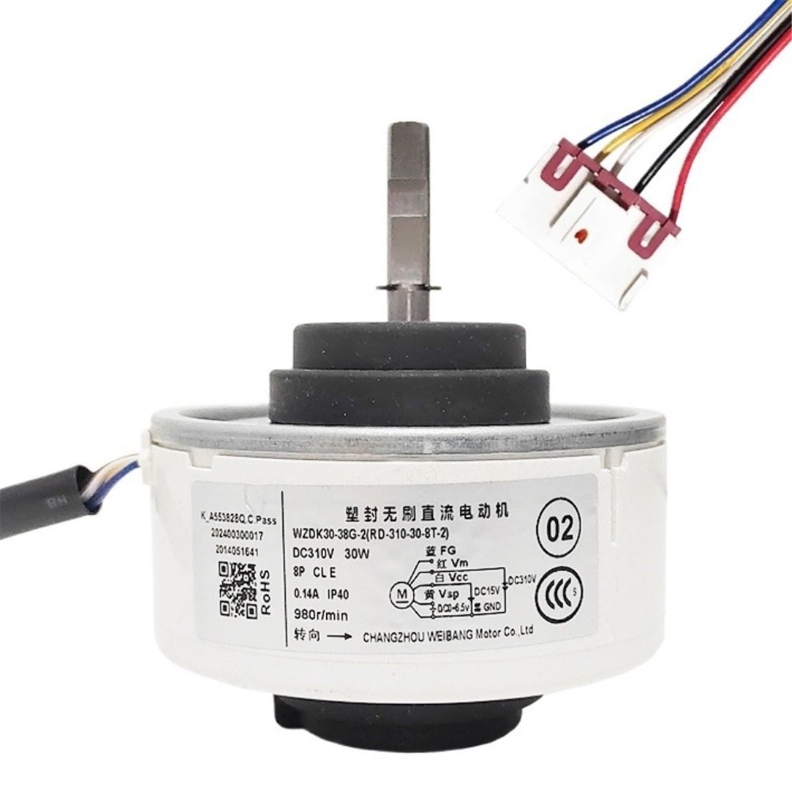 BONZMXDKHQ 1pcs WZDK30-38G-2 RD310-30-8T-2 Indoor Unit DC Fan Motor Air Conditioner Conditioning Spare Parts