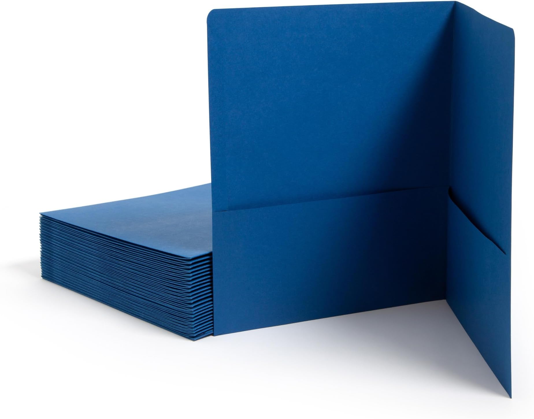 Smead Two-Pocket Heavyweight Folder, Paper Folders with Pockets, Letter Size, Dark Blue, 25 per Box (87854)