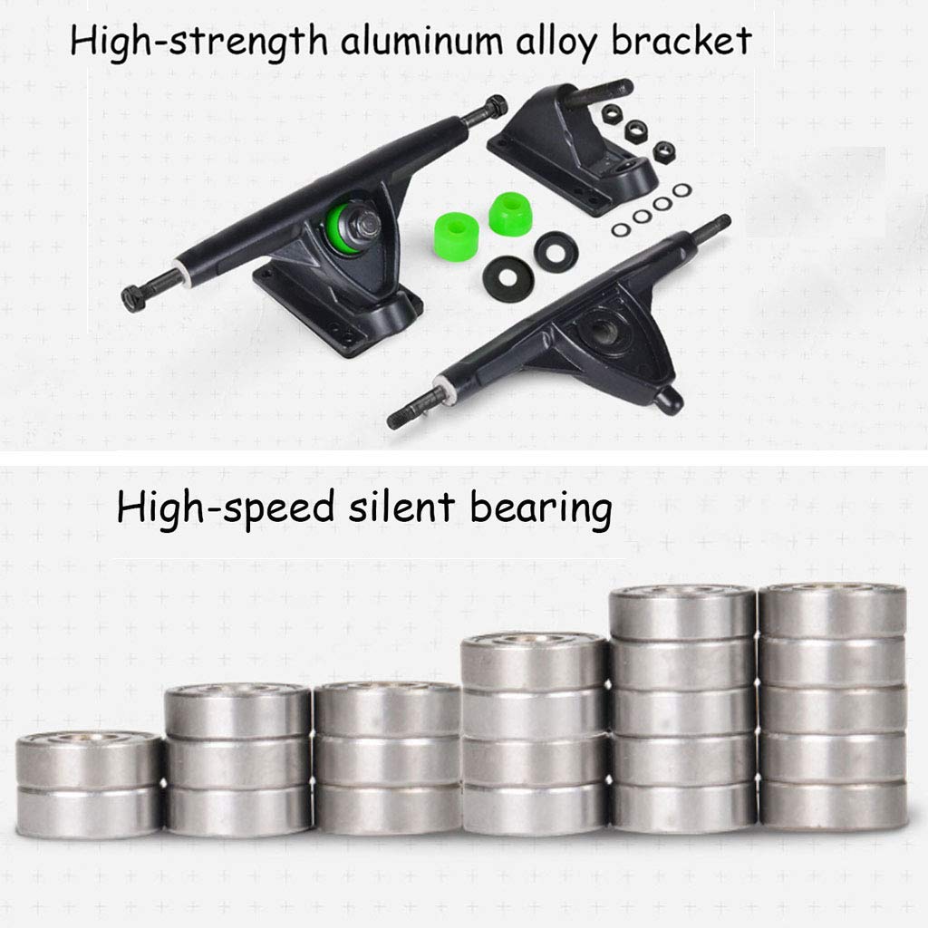 YEENUO 42x9 pouces Longboard Skateboard Cruiser Drop Through 8 Plis Maple Complete Longboards Skateboard Dancing, Cruising, Curving, Freeride Slide, Freestyle et Downhill Freestyle Cruiser pour adol