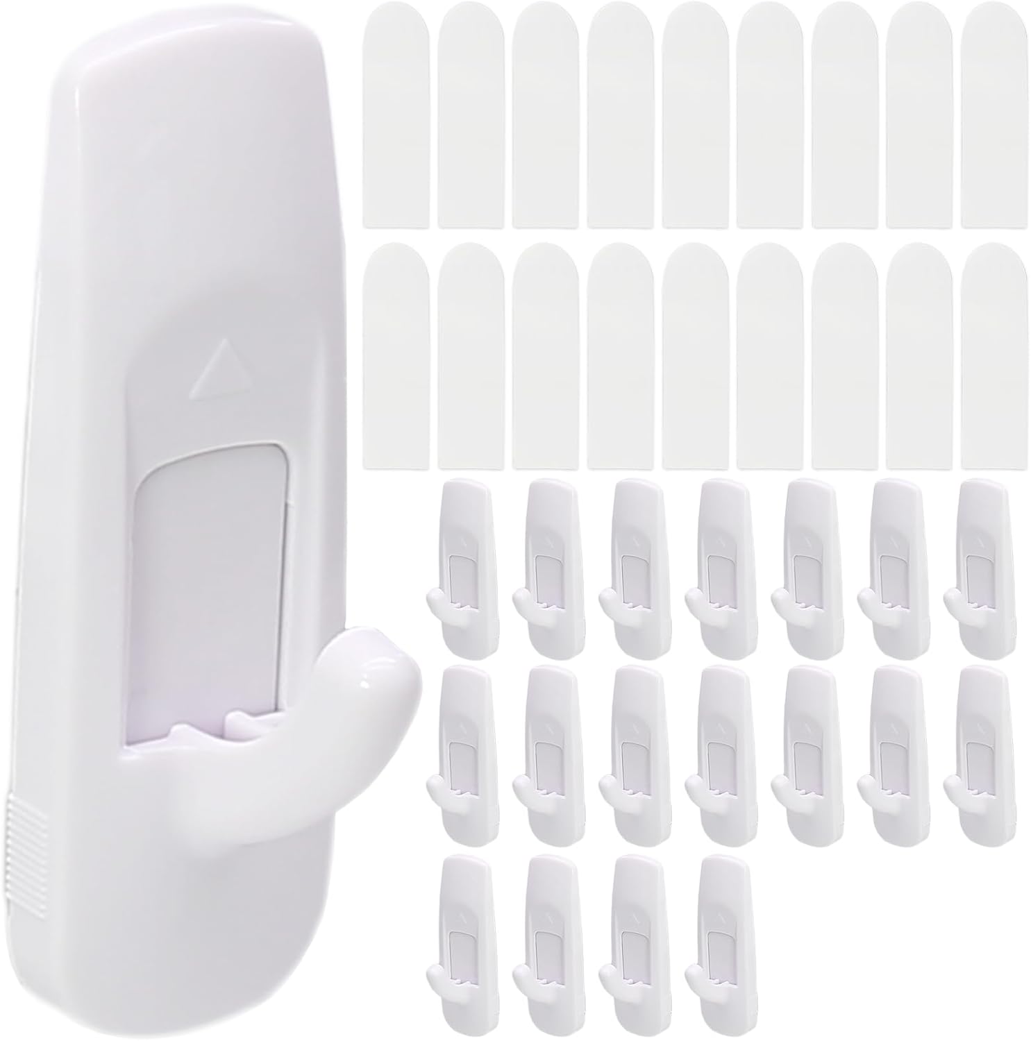 16 Pack Large Utility Hooks with 22 Adhesive Strips, Holds up to 4 lb, Damage Free Hanging Hooks Removable Wall Hooks, Heavy Duty Sticky Hooks for Hanging Garland Hat Key Coat Wreath Towel