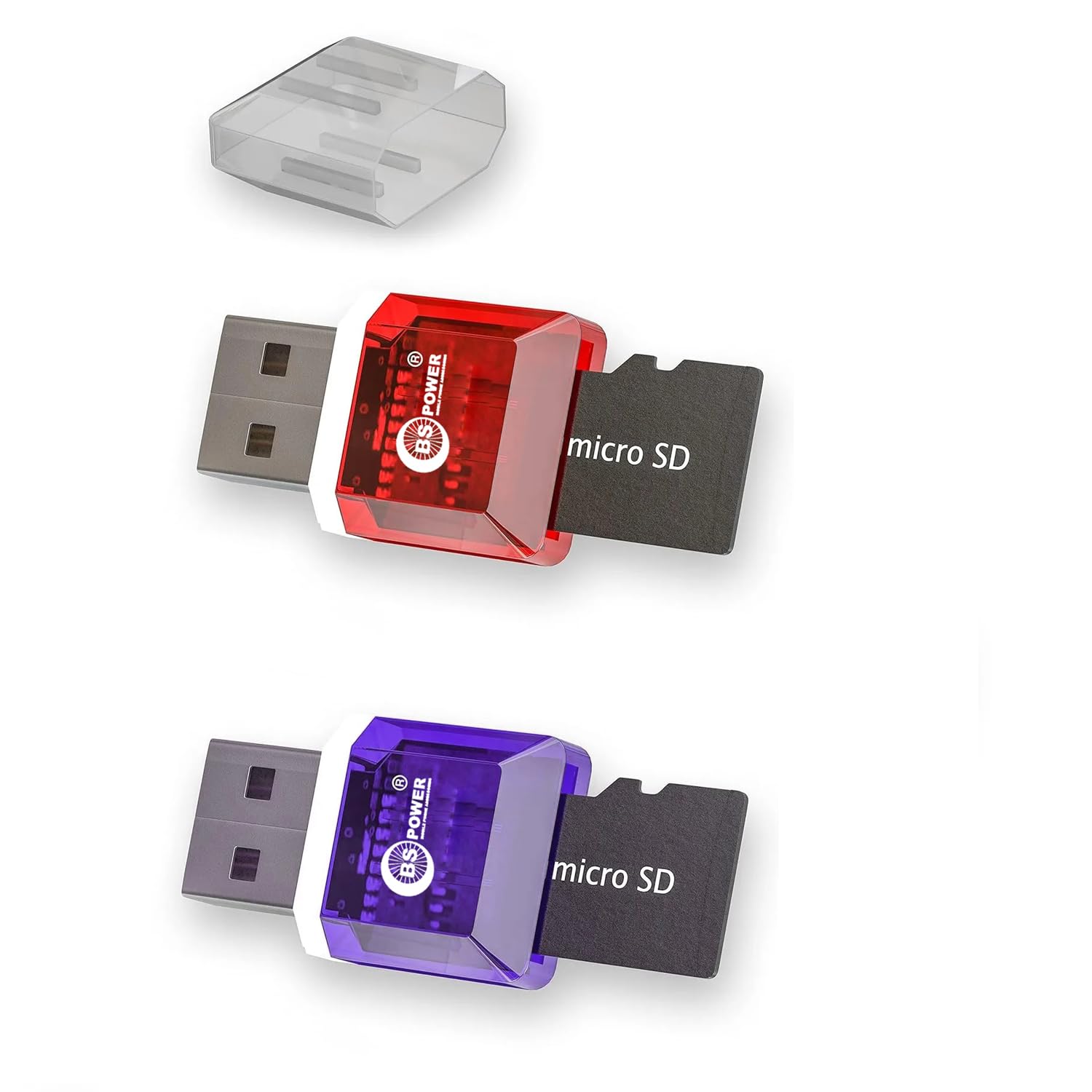 Mini SD Card Reader USB 3.0 for Micro SD/SDXC- TF T-Flash USB Adapter with Cap (2 Packs)-picture-40