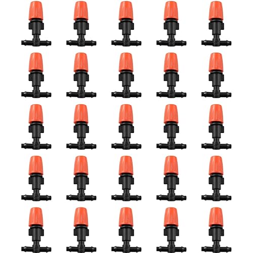 Boquilla atomizadora RLECS 25 piezas Sistema de riego de nebulización automática Manguera de jardín Spray Boquillas de riego de jardín ajustables